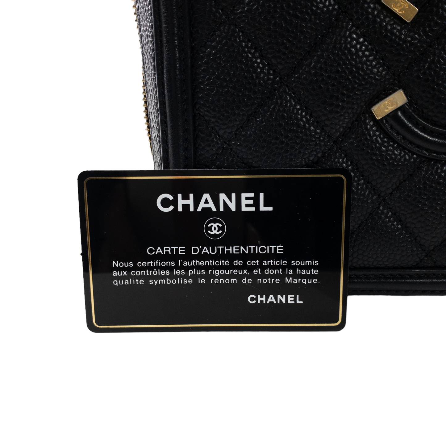 Chanel Black Caviar Filagree Vanity