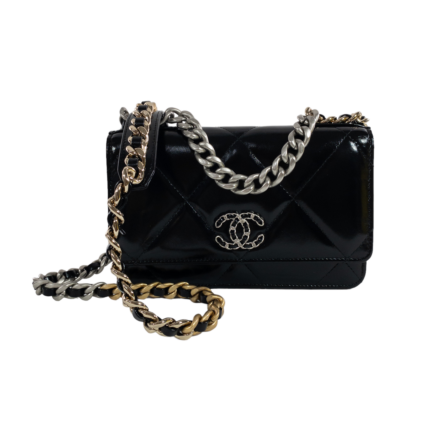 Chanel Black Shiny Calfskin 19 WOC