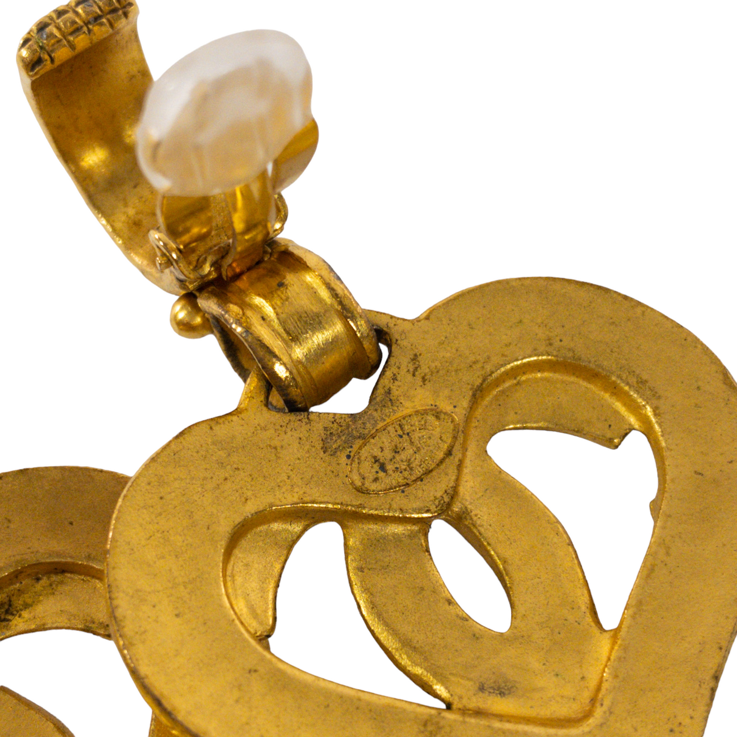 Chanel Vtg Heart Clip Ons