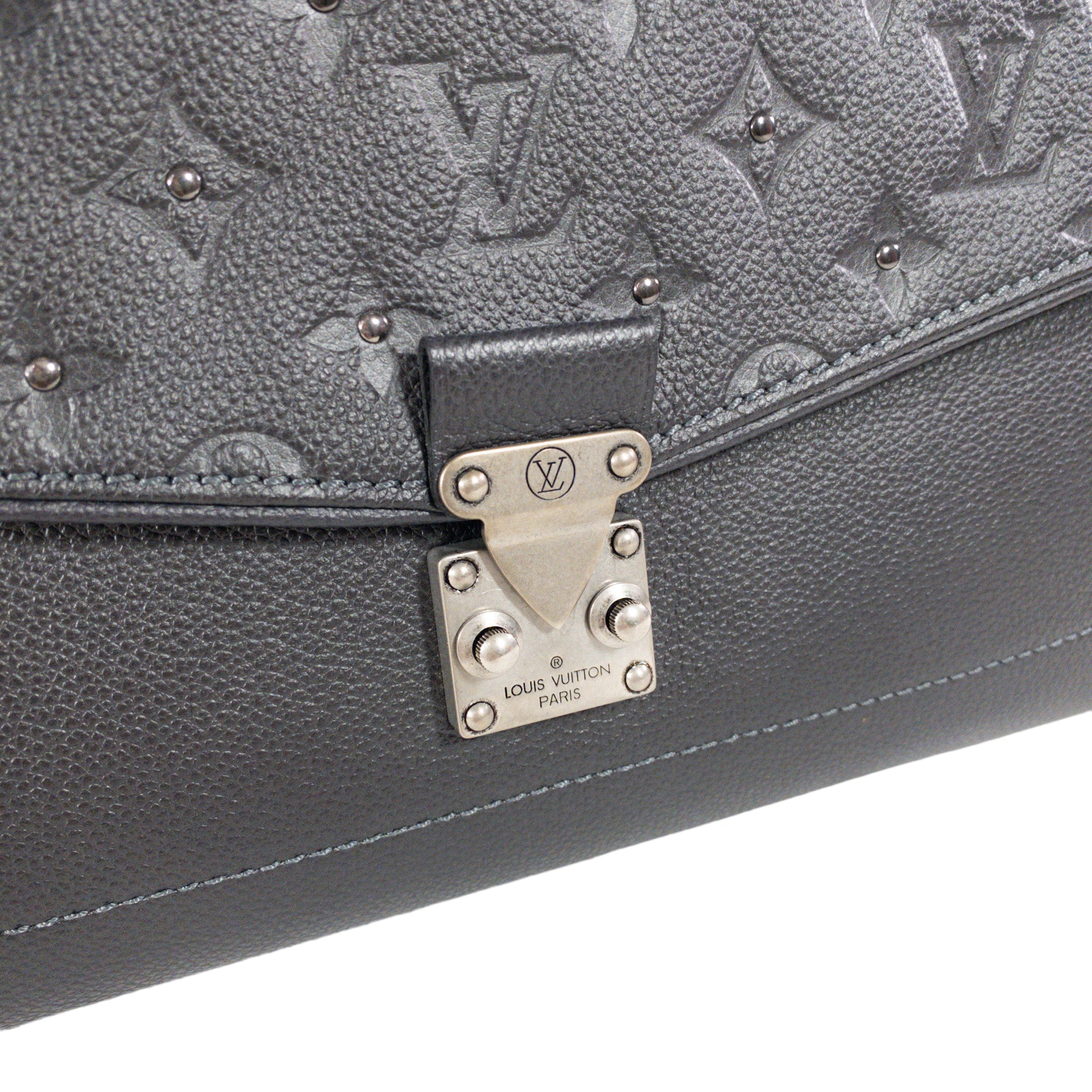 Louis Vuitton Graphite Metallic Saint Germain Studded Flap Bag