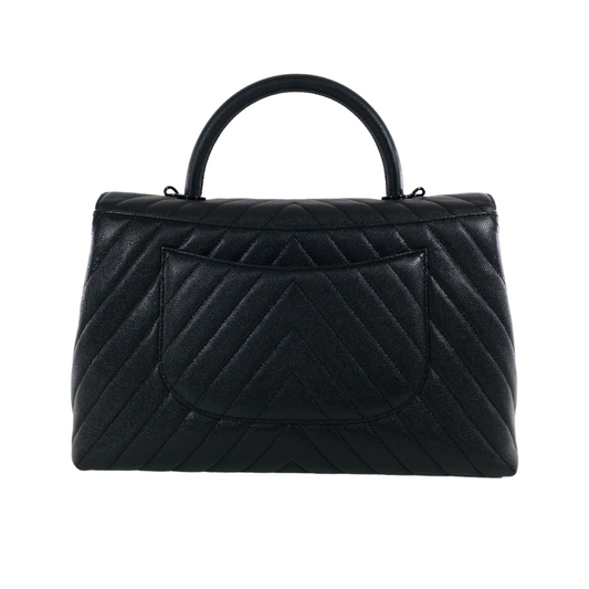 Chanel Metallic Black Large Coco Handle