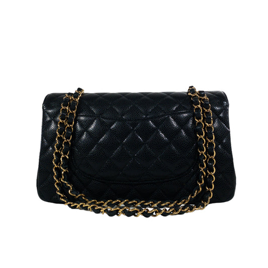 Chanel Black Caviar Medium Classic Flap GHW
