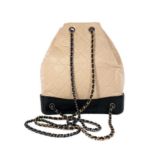 Chanel Beige Bicolor Gabrielle Backpack