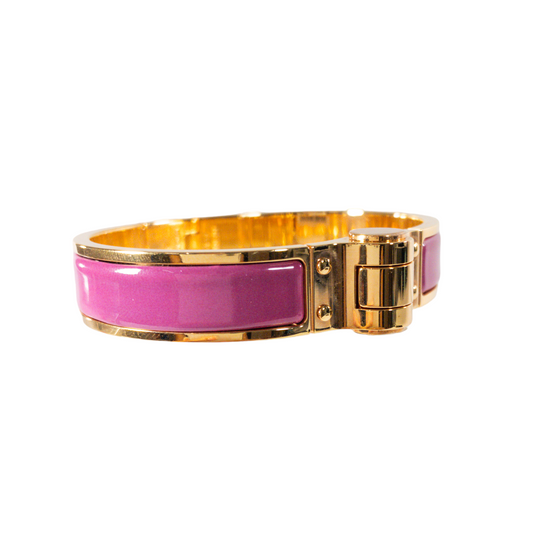 Hermes Rose Azalee Narrow Hinged Bracelet Rose Gold