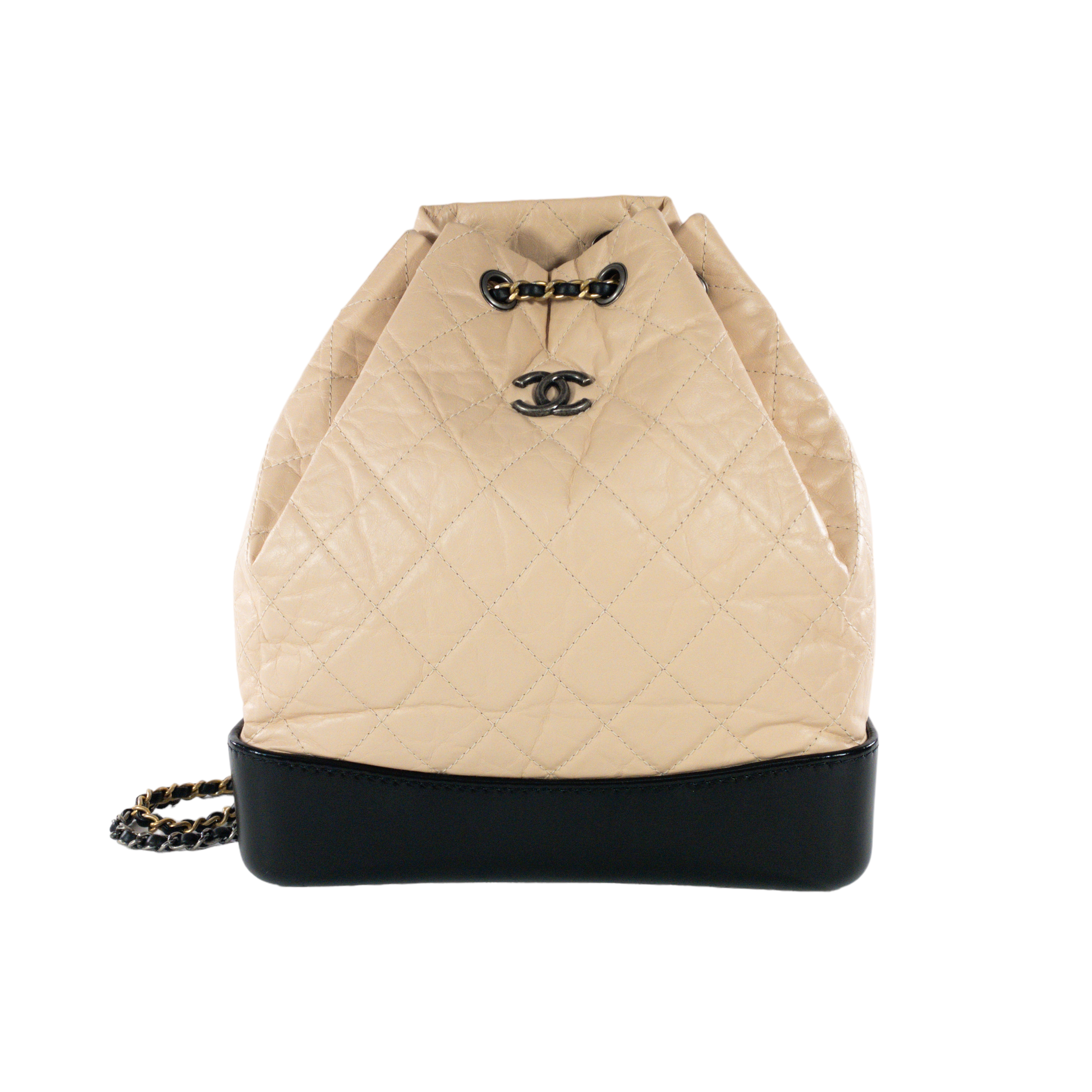 Chanel Beige Bicolor Gabrielle Backpack