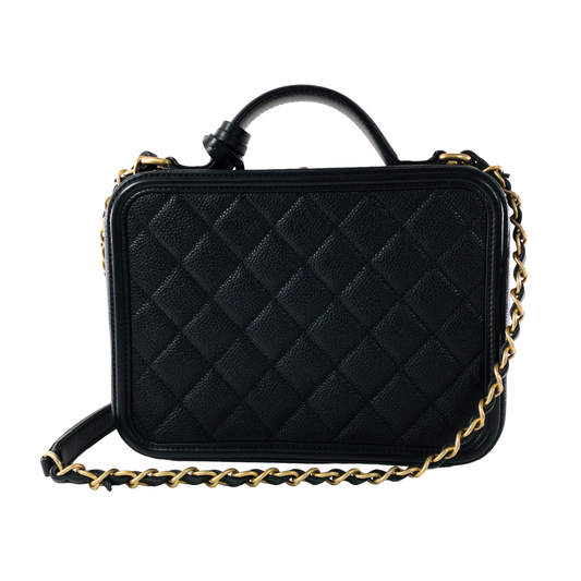 Chanel Black Caviar Filagree Vanity
