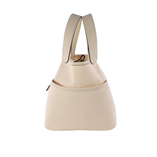 Hermes Cargo Picotin 18 Nata Toile PHW