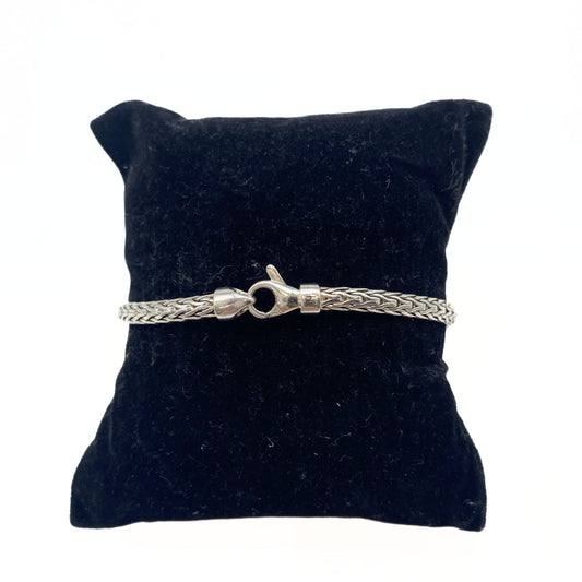 John Hardy Silver Woven Snake with Diamonds