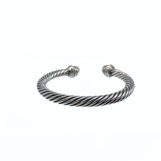 David Yurman Sterling Silver with 14K Yellow Gold and Pavé Diamond Domes