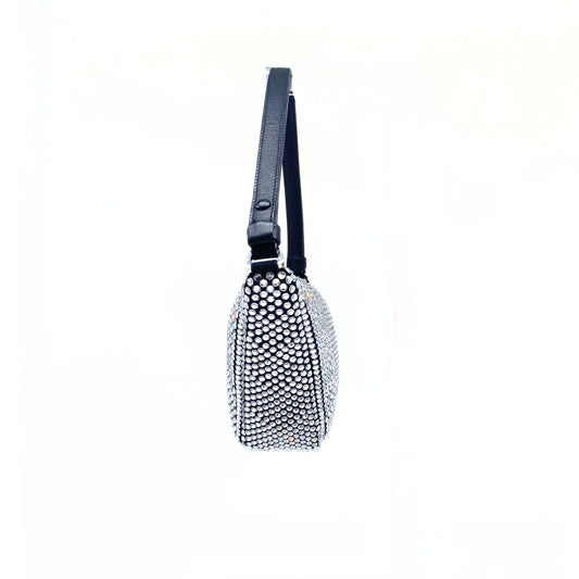 Prada Black Crystal Satin Triangle
