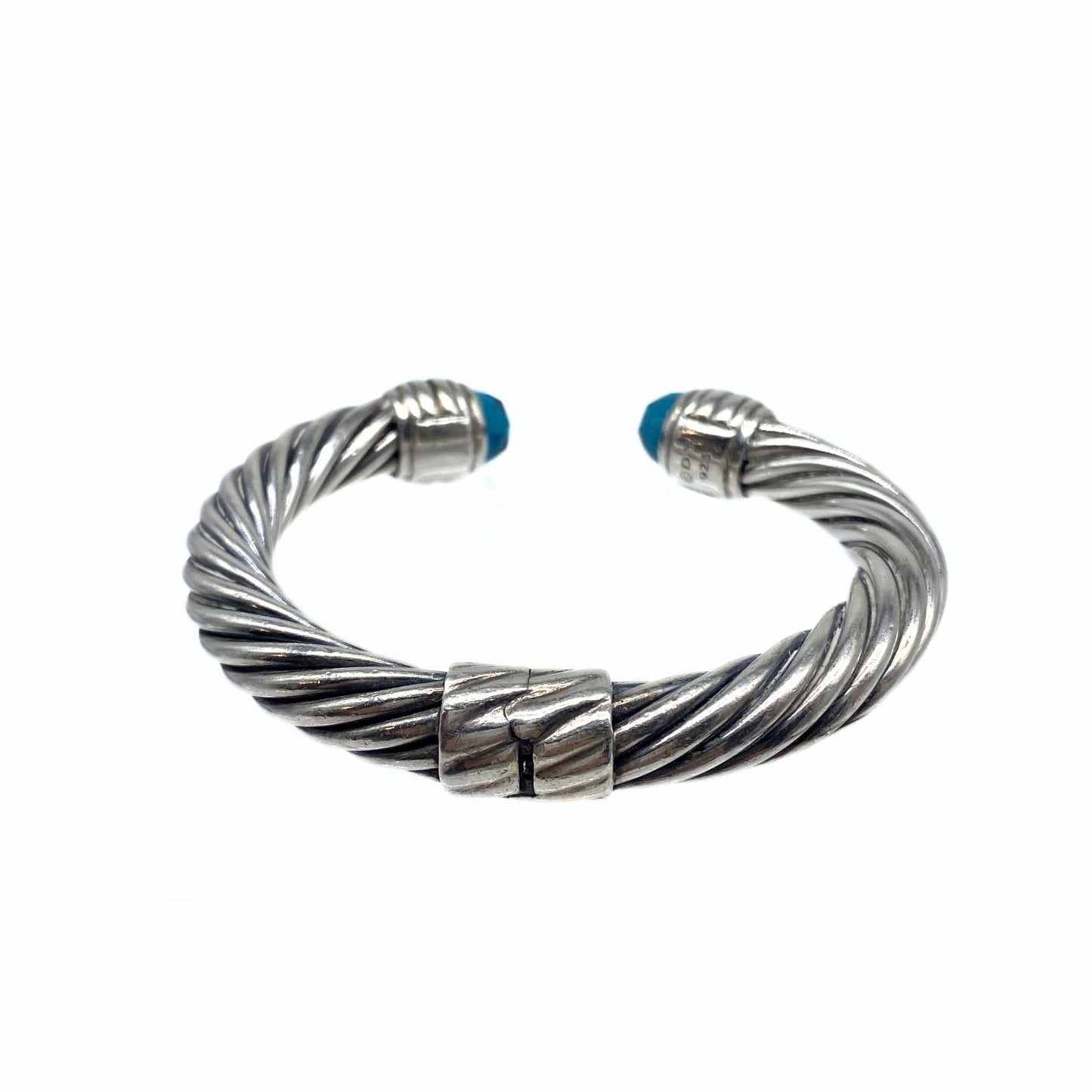 David Yurman Silver Blue Topaz Cable Cuff