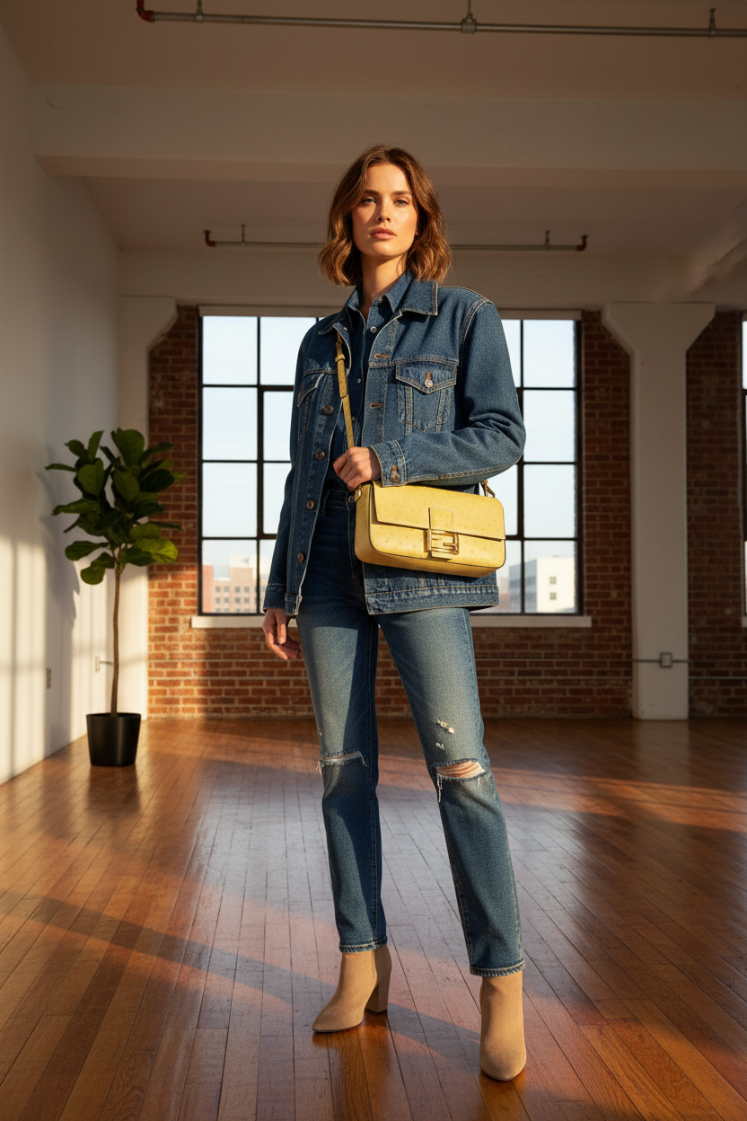 Fendi Pale Yellow Ostrich Baguette