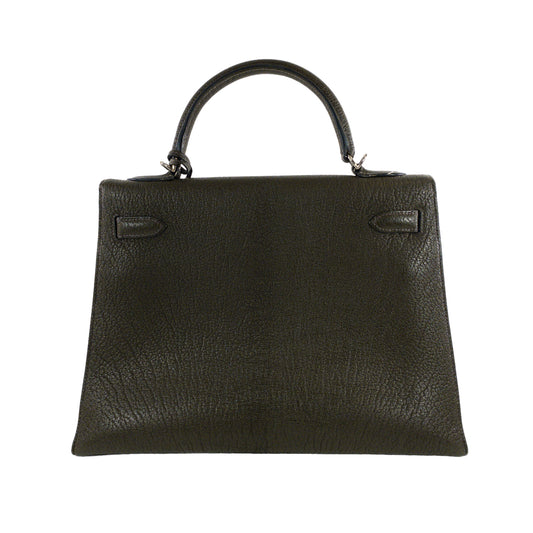 Hermes Kelly 32cm Green Chevre PHW