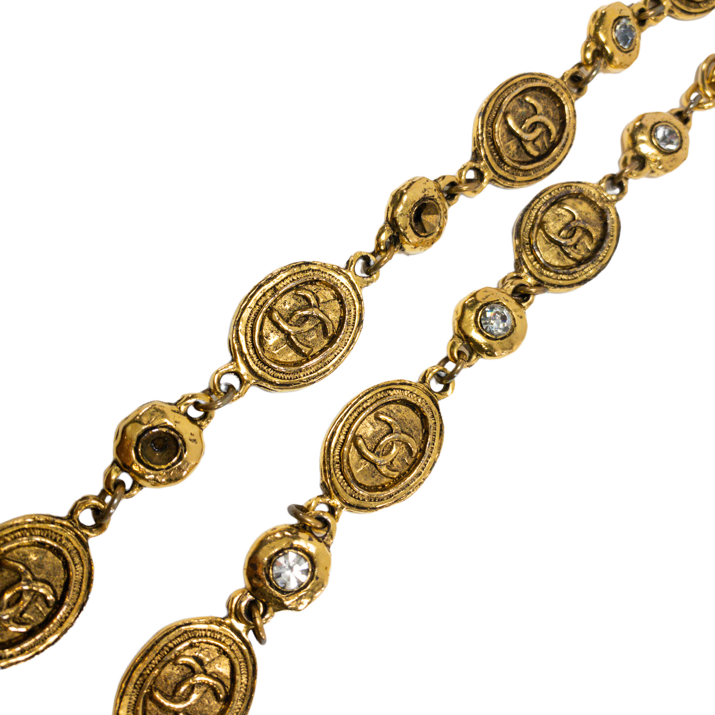 Chanel Vintage Chain Necklace with Stones