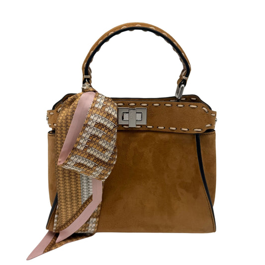 Fendi Suede Stitch Marrone Peekaboo Mini