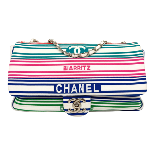 Chanel Venise Biarritz White/ Multicolor Flap bag