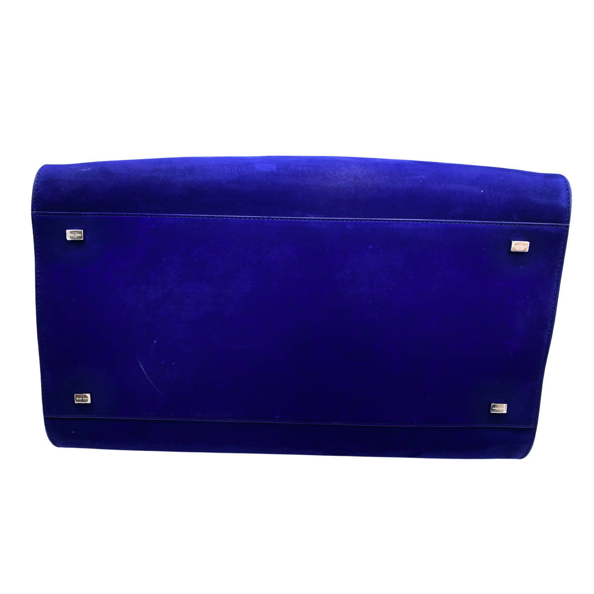 The Row Soft Margaux 15 Cobalt Suede Satchel