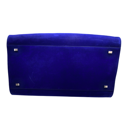 The Row Soft Margaux 15 Cobalt Suede Satchel