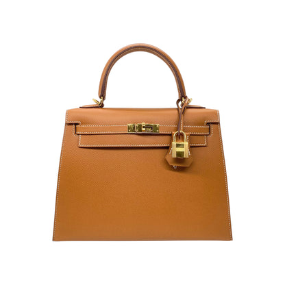Hermes Kelly 25 Gold Epsom Gold Hardware