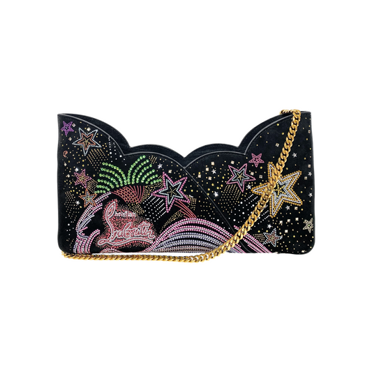 Christian Louboutin Black Hot Chick Starlight Crystal Clutch