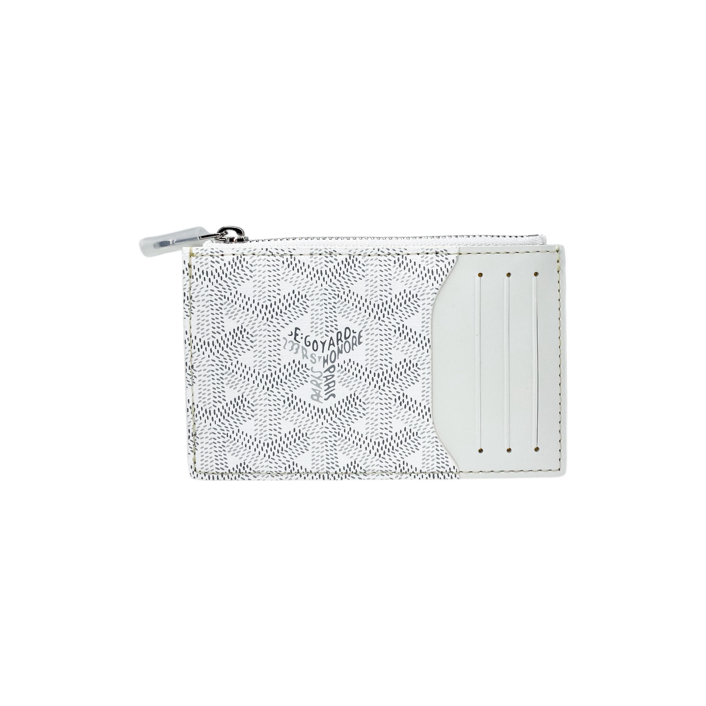 Goyard White Bourbon Zipped Card Holder
