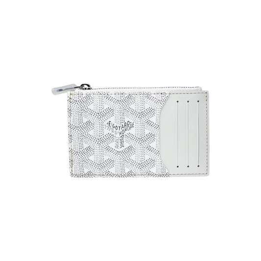 Goyard White Bourbon Zipped Card Holder