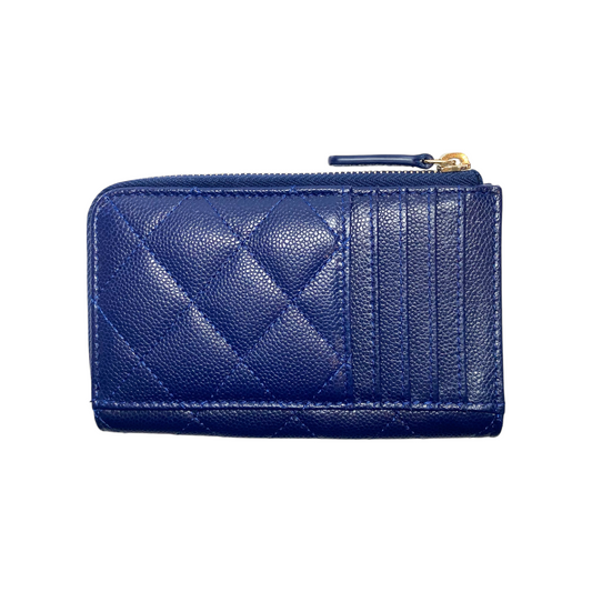 Chanel Navy CC Zip Card Holder