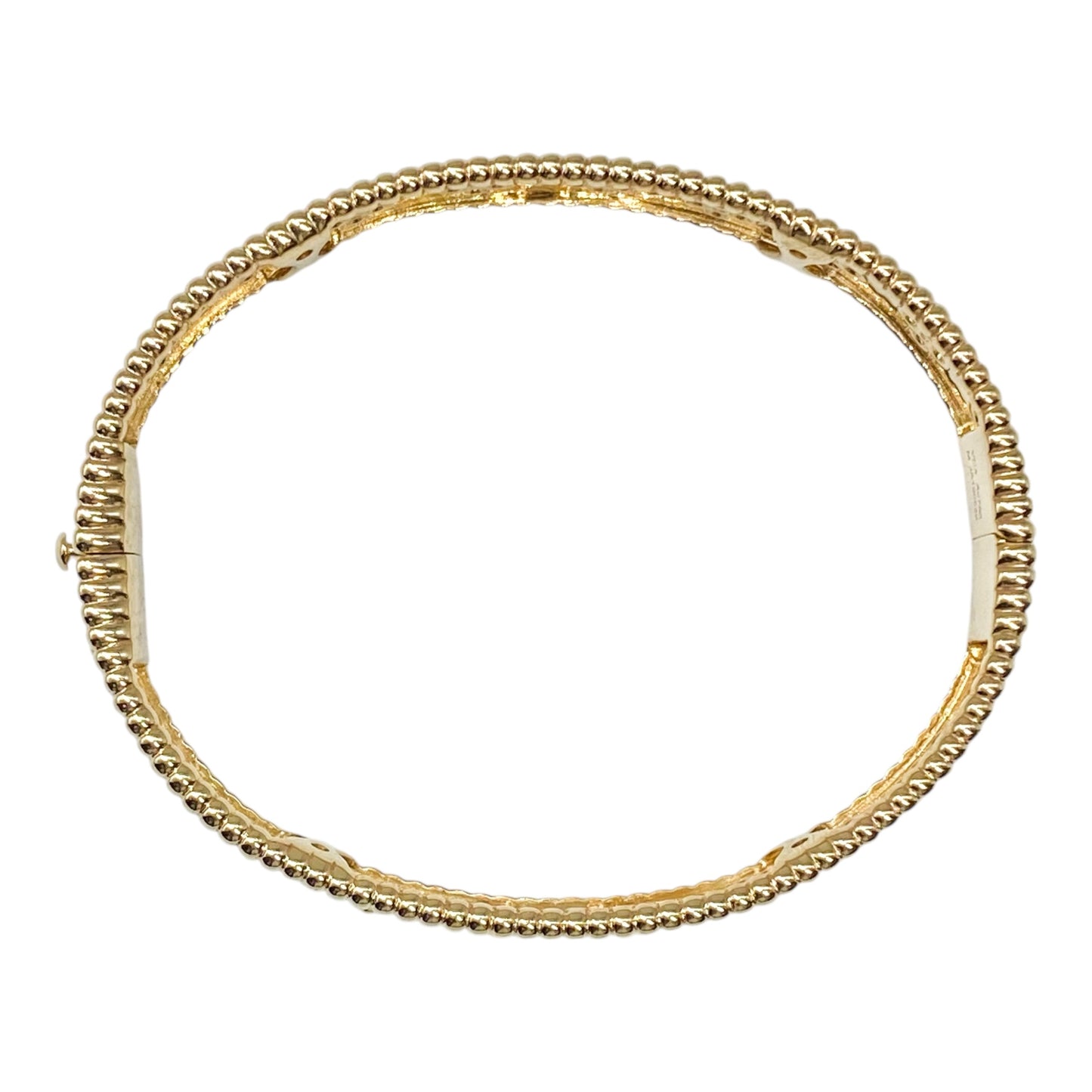 Van Cleef & Arpels 18k Yellow Gold Diamond Perlee Clovers Bracelet