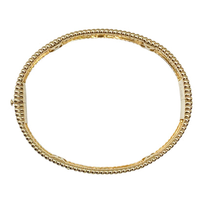 Van Cleef & Arpels 18k Yellow Gold Diamond Perlee Clovers Bracelet