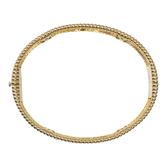 Van Cleef & Arpels 18k Yellow Gold Diamond Perlee Clovers Bracelet