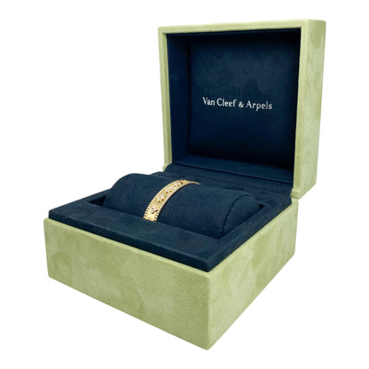 Van Cleef & Arpels 18k Yellow Gold Diamond Perlee Clovers Bracelet