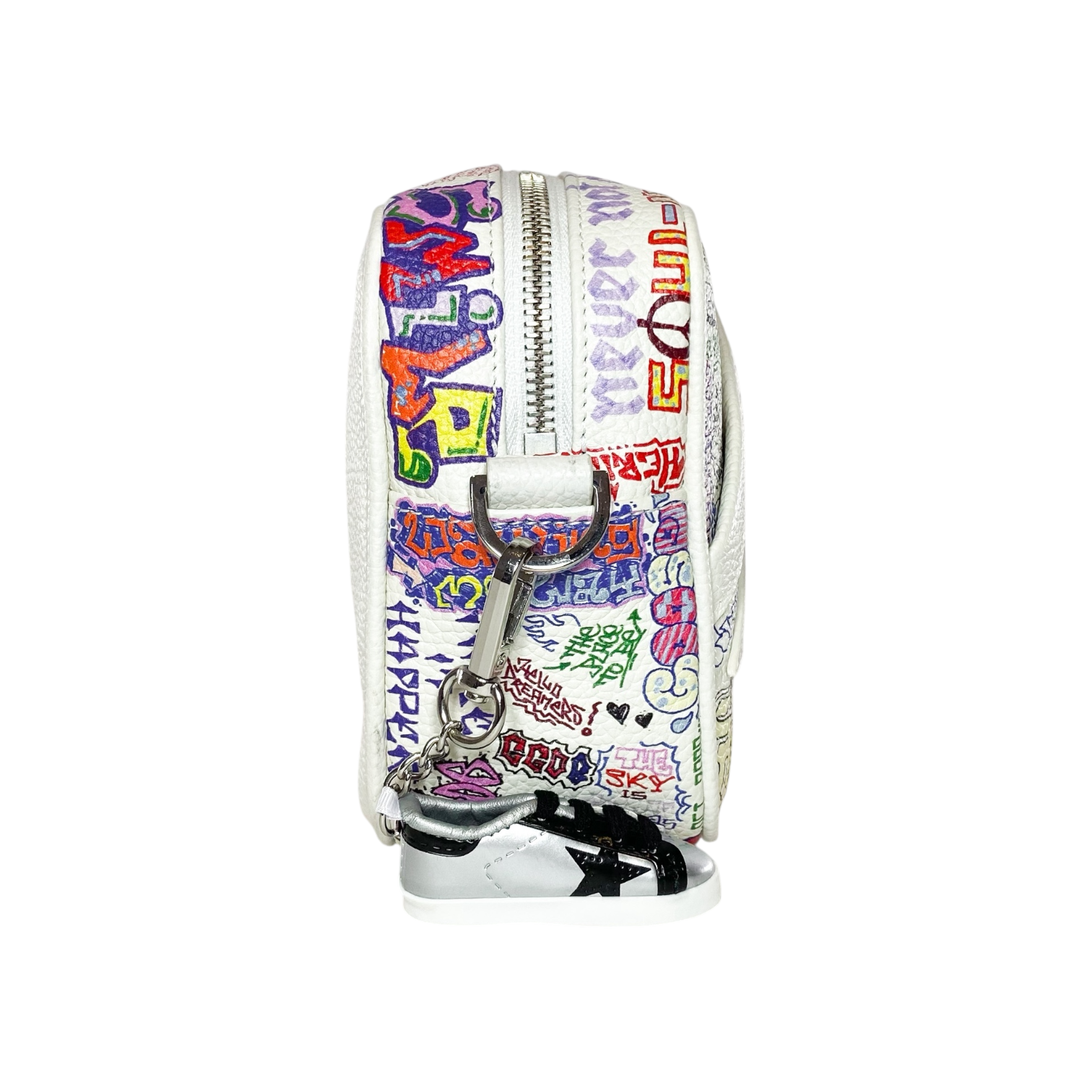 Golden Goose White Star Graffiti Camera Bag