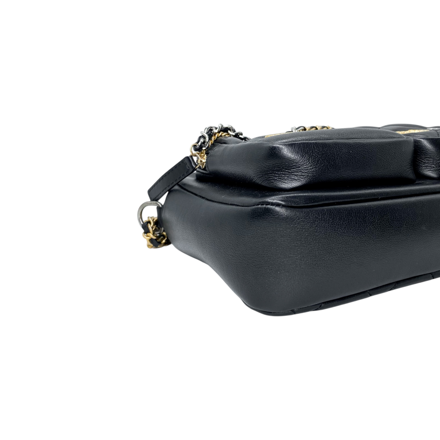 Chanel Black Camera Double Pocket Bag