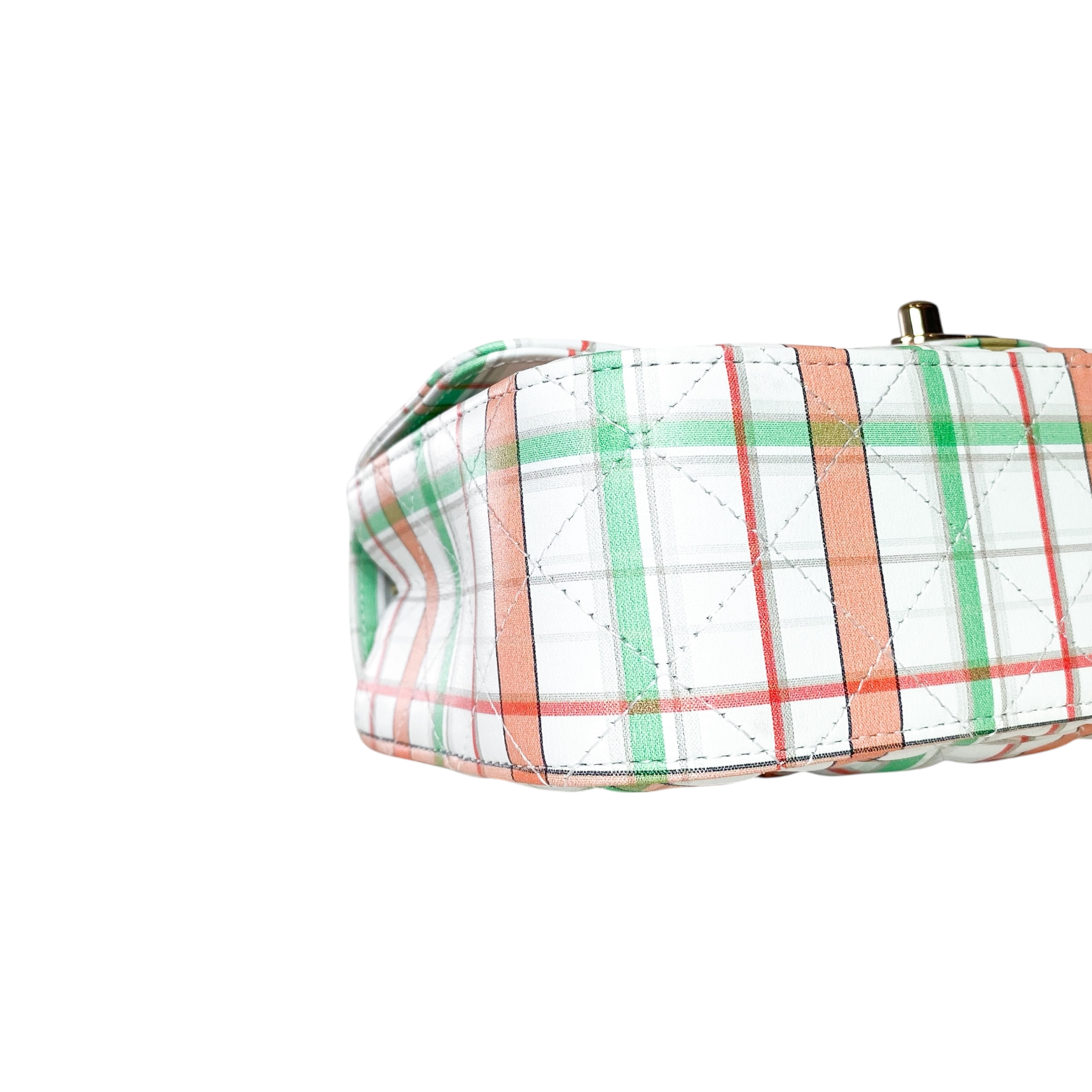Chanel White Plaid Mini Rectangle