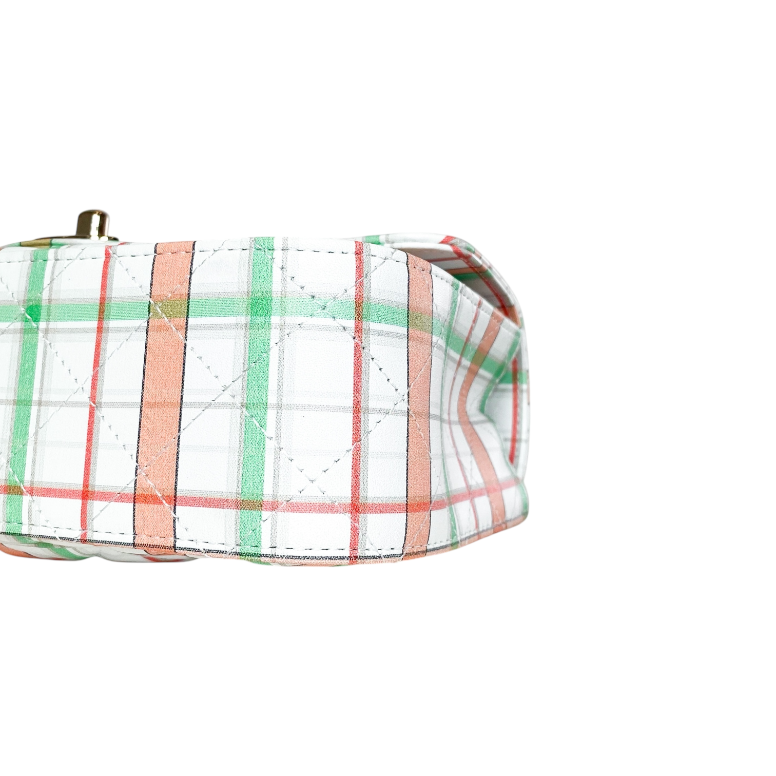 Chanel White Plaid Mini Rectangle