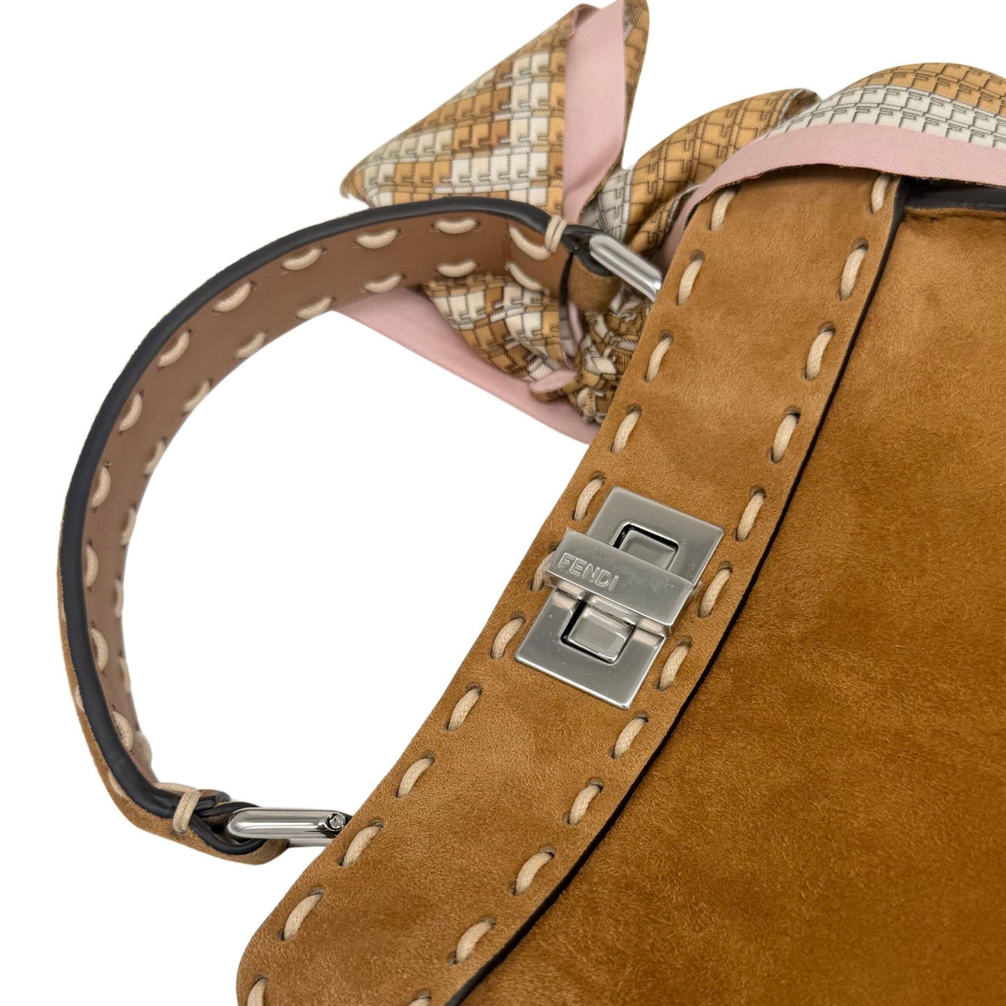 Fendi Suede Stitch Marrone Peekaboo Mini