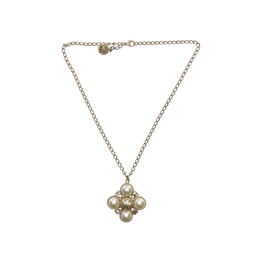 Chanel Large Pearl Heart Pendant Necklace