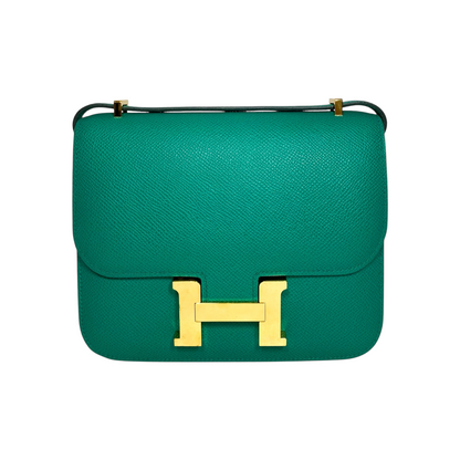 Hermes Constance 18 Vert Jade Epsom Gold Hardware