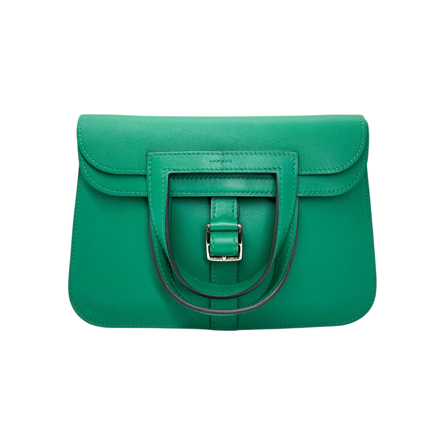 Hermes Halzan 22 Mini Vert Vertigo Swift Palladium Hardware