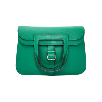 Hermes Halzan 22 Mini Vert Vertigo Swift Palladium Hardware