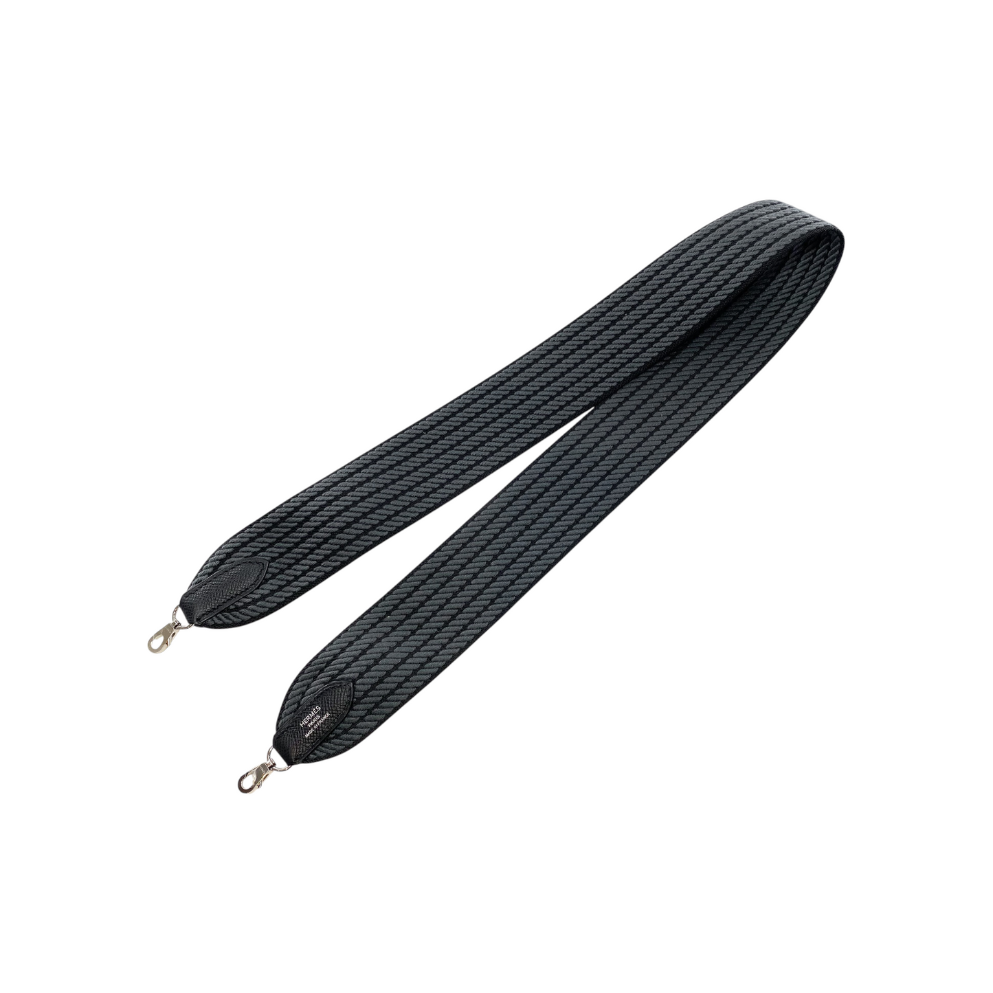 Hermes Noir Gris Misty Toile Mini Kelly 20 Bag Strap