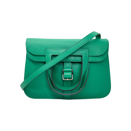 Hermes Halzan 22 Mini Vert Vertigo Swift Palladium Hardware
