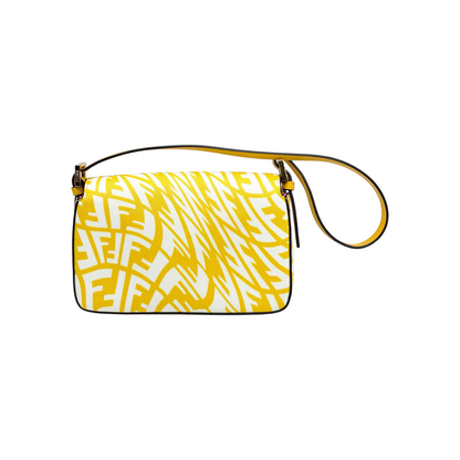 Fendi X Sarah Coleman Mimosa Yellow White Mini Vitello King FF Vertigo Baguette 1997