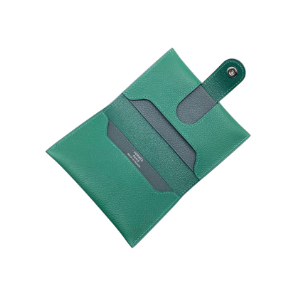 Hermes Vert Fonce Vert Moyen Card Case