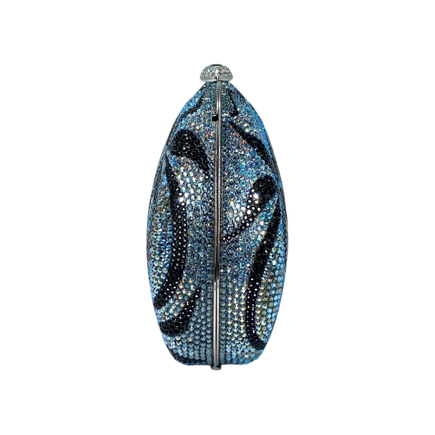 Judith Leiber Blue Multicolor Floral Crystal Clutch