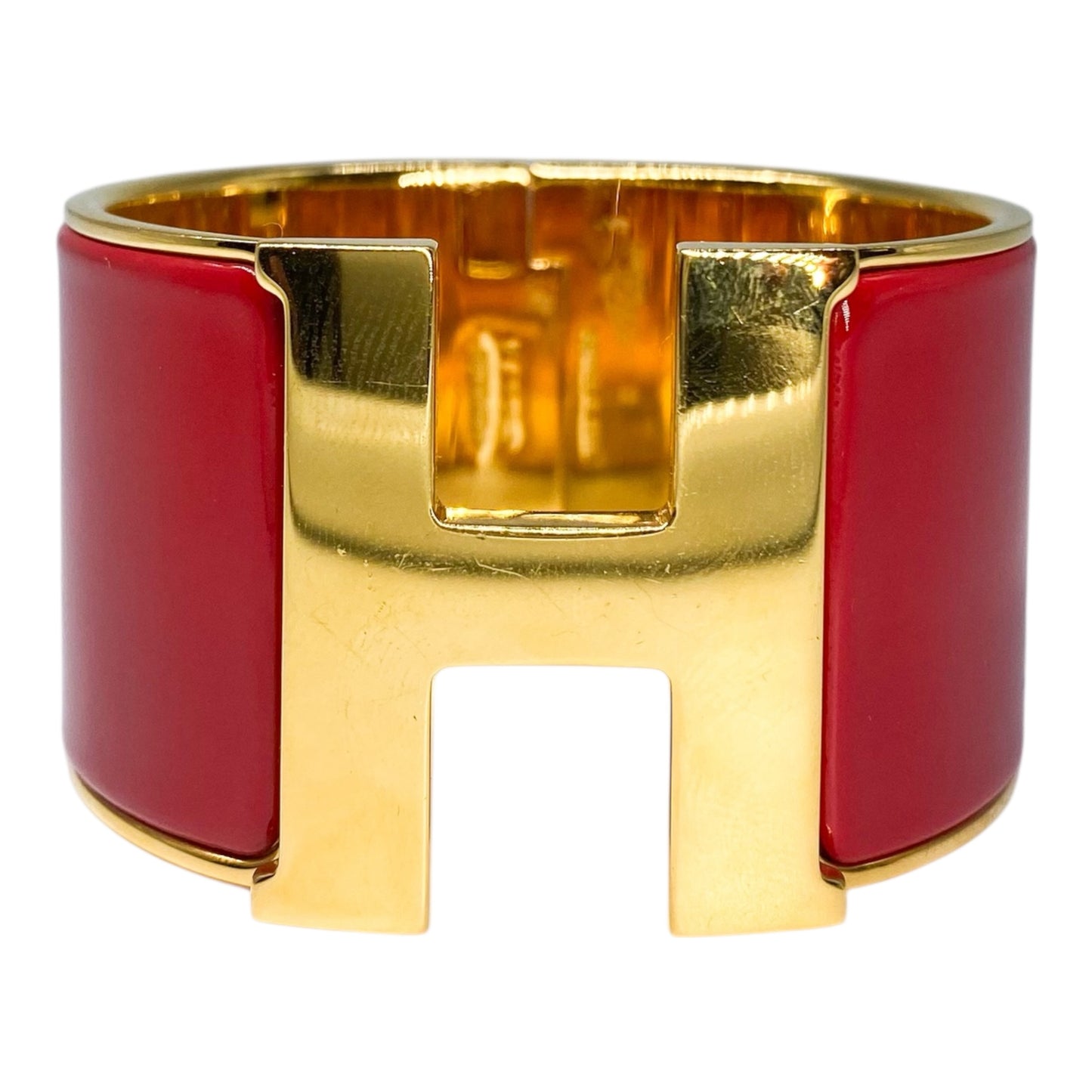 Hermes Rouge Extra-Wide Clic Clac H Bracelet