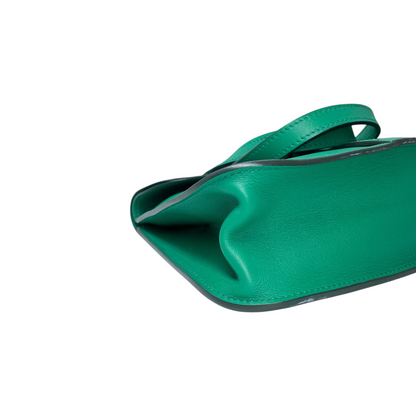 Hermes Halzan 22 Mini Vert Vertigo Swift Palladium Hardware