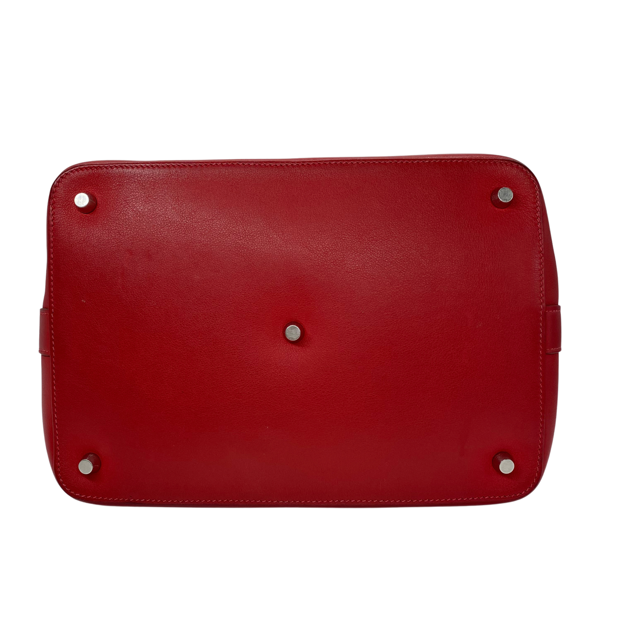 Hermes Rouge Casaque Swift Leather Toolbox 26cm Palladium Hardware