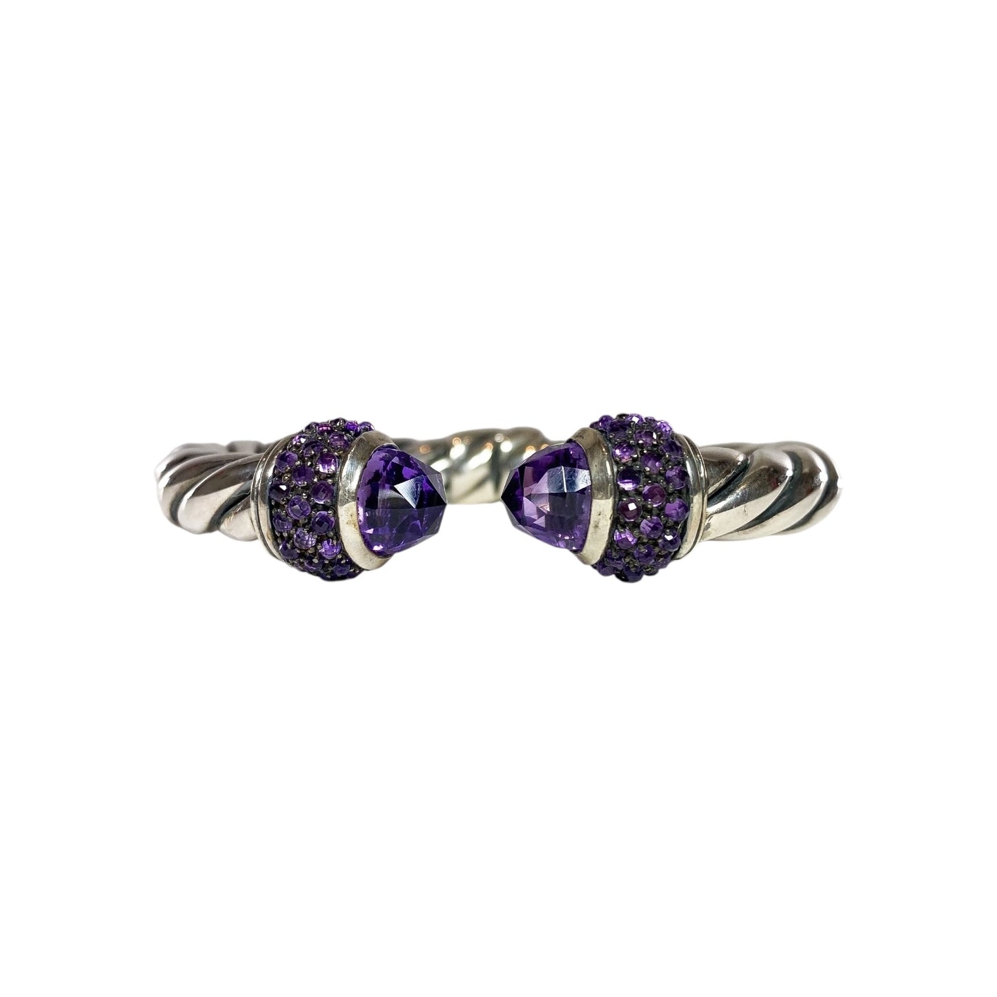 David Yurman Amethyst 925 Sterling Silver Cable Cuff