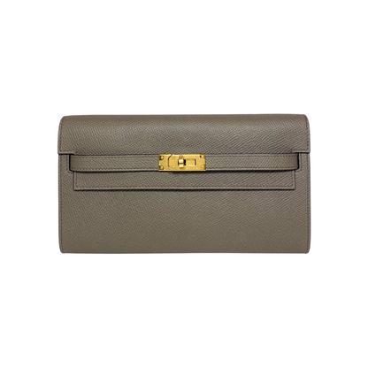 Hermes Kelly To Go Etain Epsom Gold Hardware